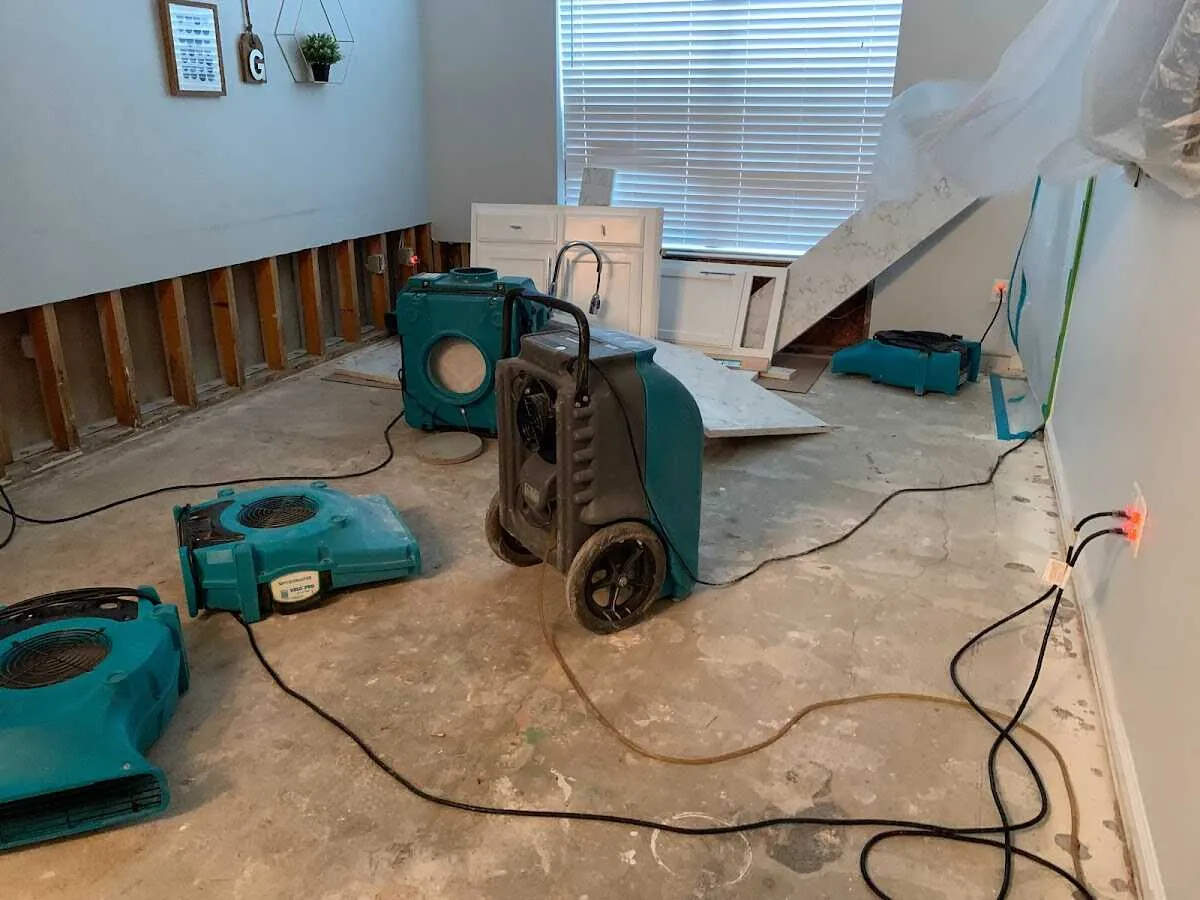 Dehumidifier in flood-cut room for Water Damage Restoration in Altamonte Springs